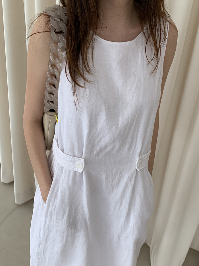00's "Emporio Armani" linen white Dress
