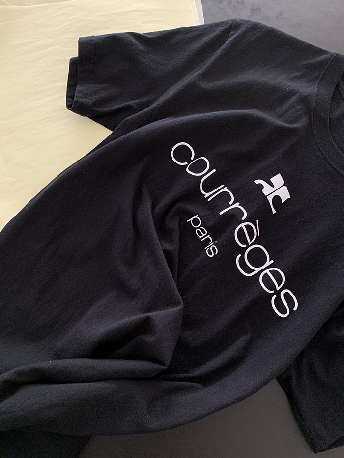 90's "Courreges" cotton T-shirt 복제