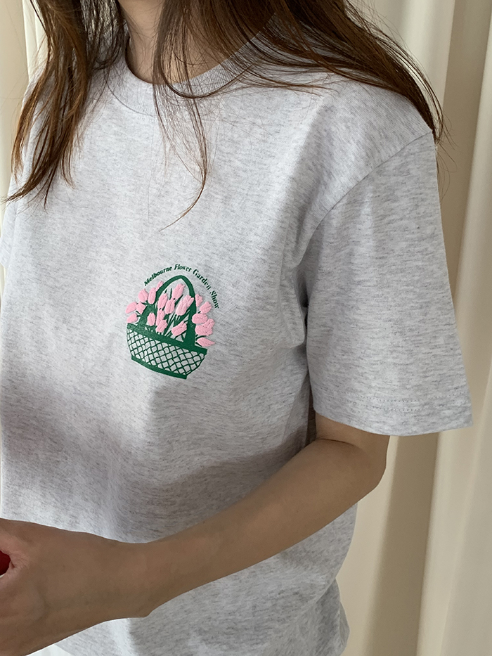 (new product) "Melbourne Flower Garden Show" T-shirt (Ash Gray)