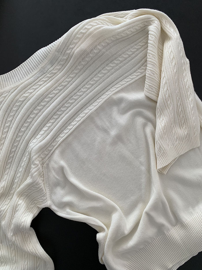 90's "Courreges" cotton x acrylic Knit