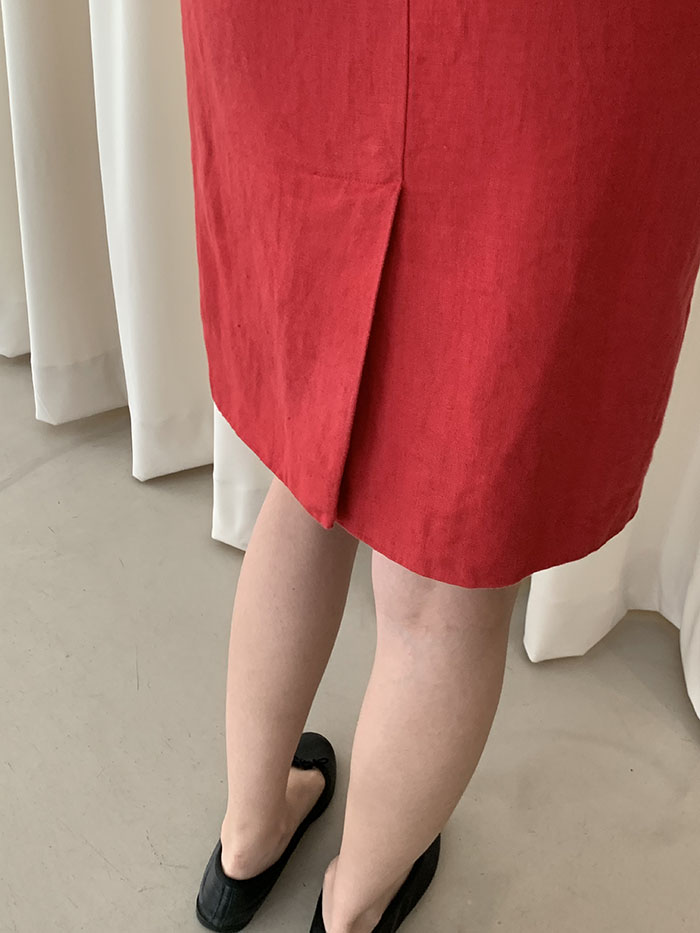 00's "PRADA" linen Skirt