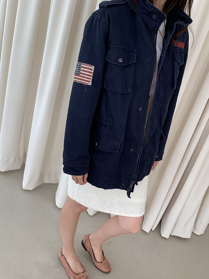 00's "Polo Ralph Lauren" cotton x linen Military Coat 복제