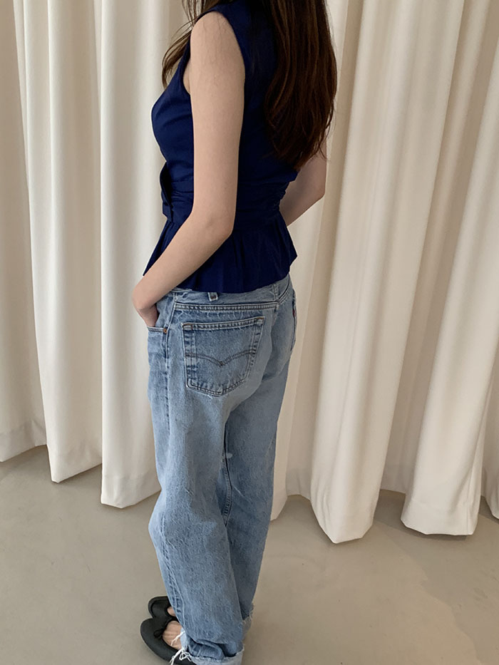 00's "PRADA" rayon x nylon crop Top 복제