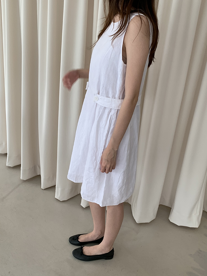 00's "Emporio Armani" linen white Dress