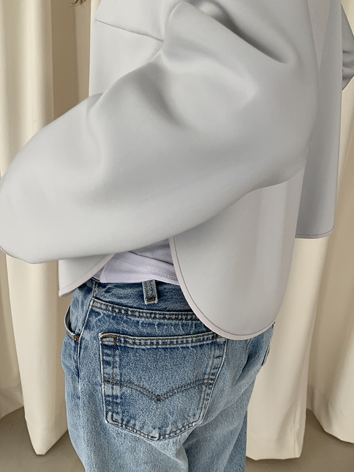 00's "Armani Collezioni" linen x silk Crop Jacket 복제