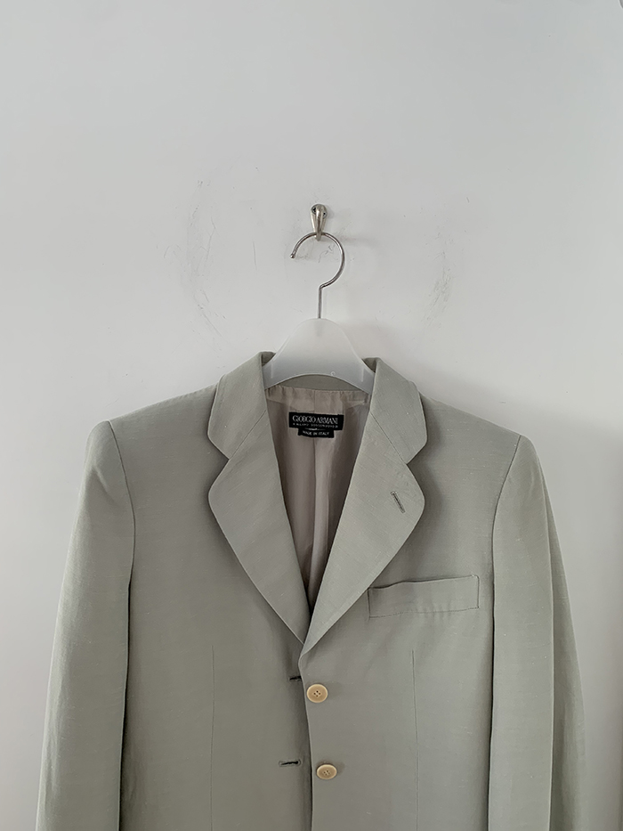 90's "Giorgio Armani" Three buttons wool x silk Jacket 복제