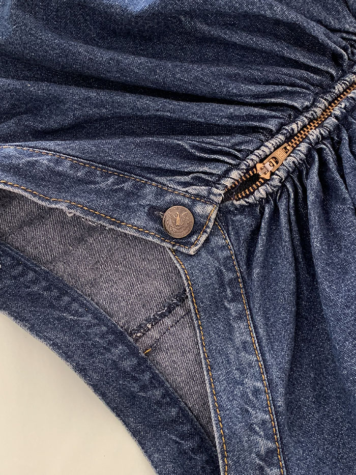 2016s "miumiu" Denim Stripe Skirt 복제