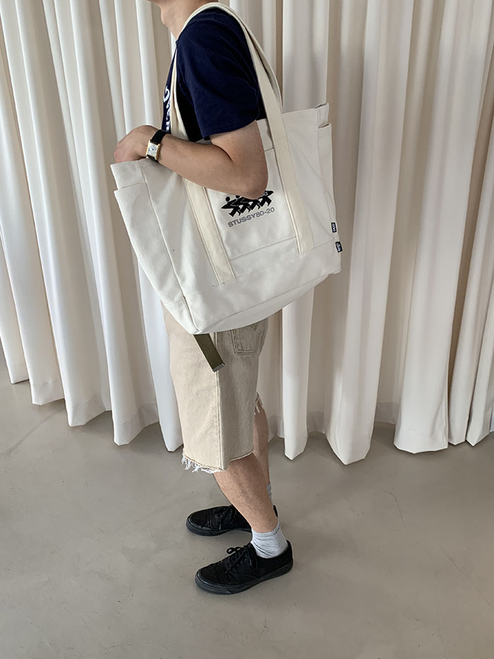 Stussy x CDG Canvas Tote Natural