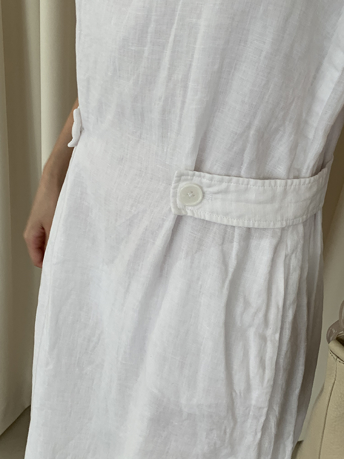 00's "Emporio Armani" linen white Dress