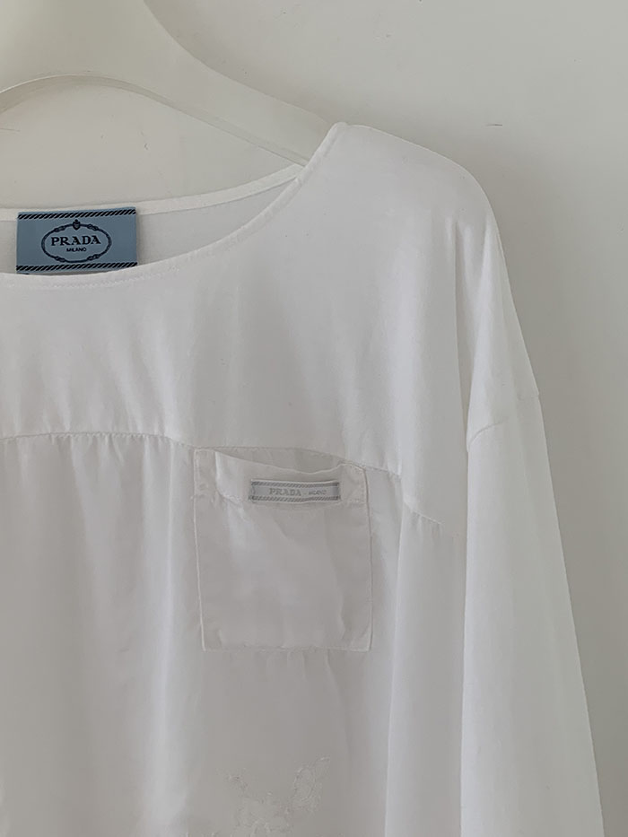 2011's "PRADA" Cotton Blouse Top 복제 복제 복제