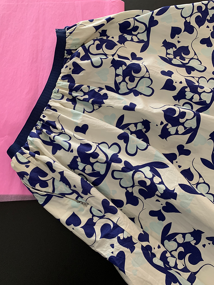 00's "Prada" flower cotton banding Skirt