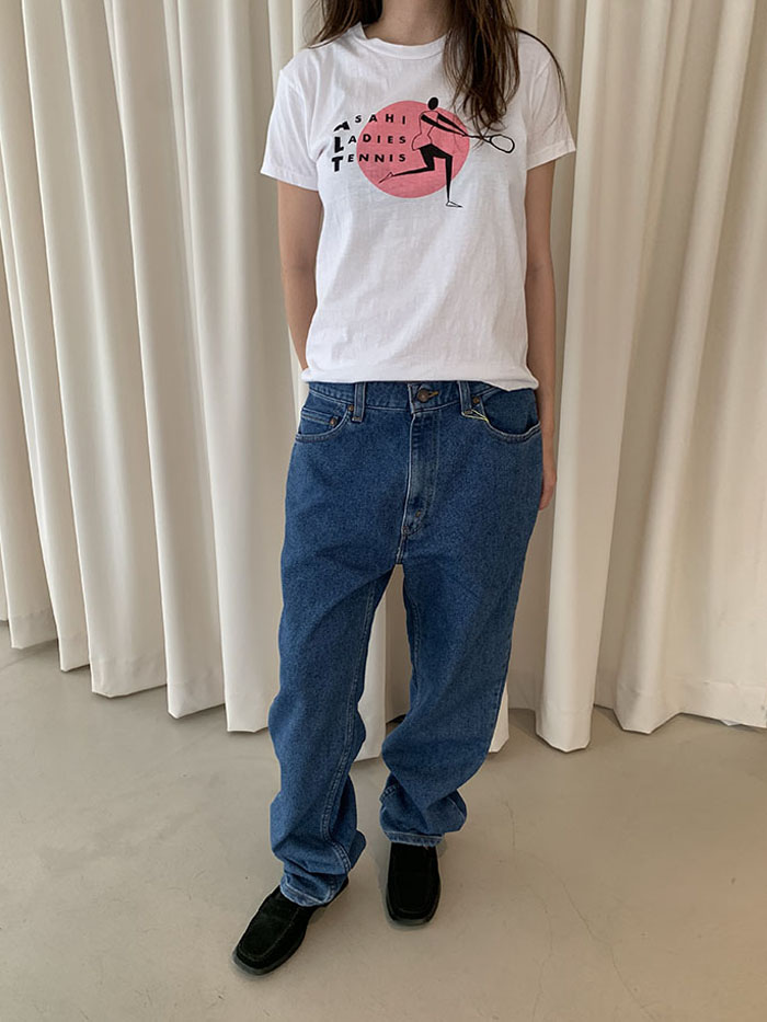 90's "Asahi Ladies Tennis" cotton T-shirt 복제