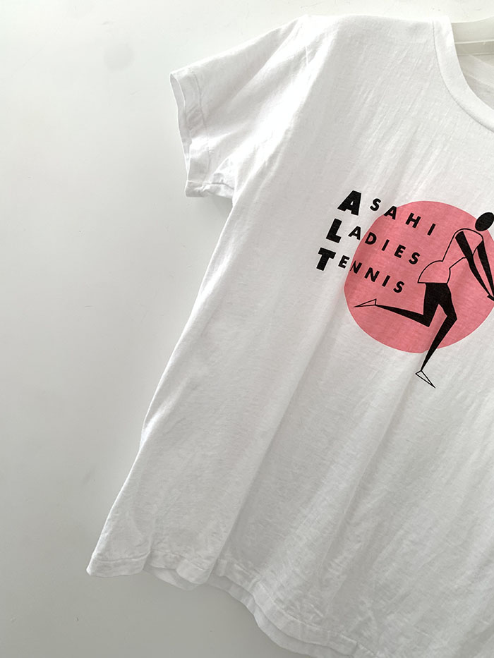 90's "Asahi Ladies Tennis" cotton T-shirt 복제