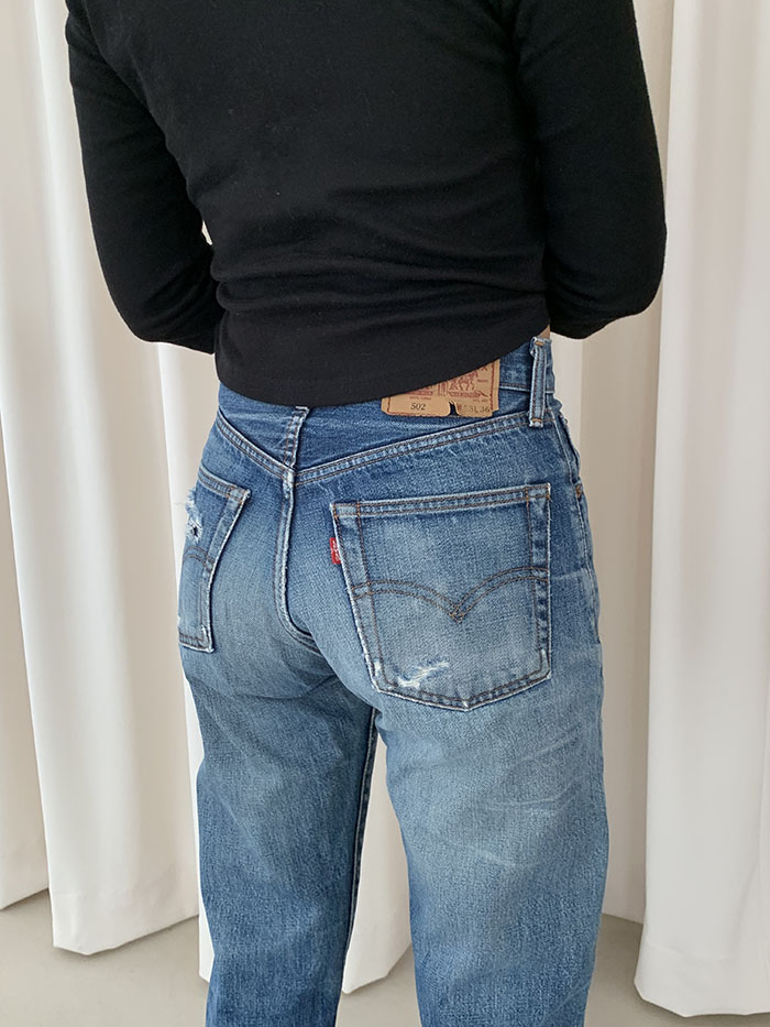 90's Levi's 502 - size 27-28 (Big E Selvage Red line) 복제