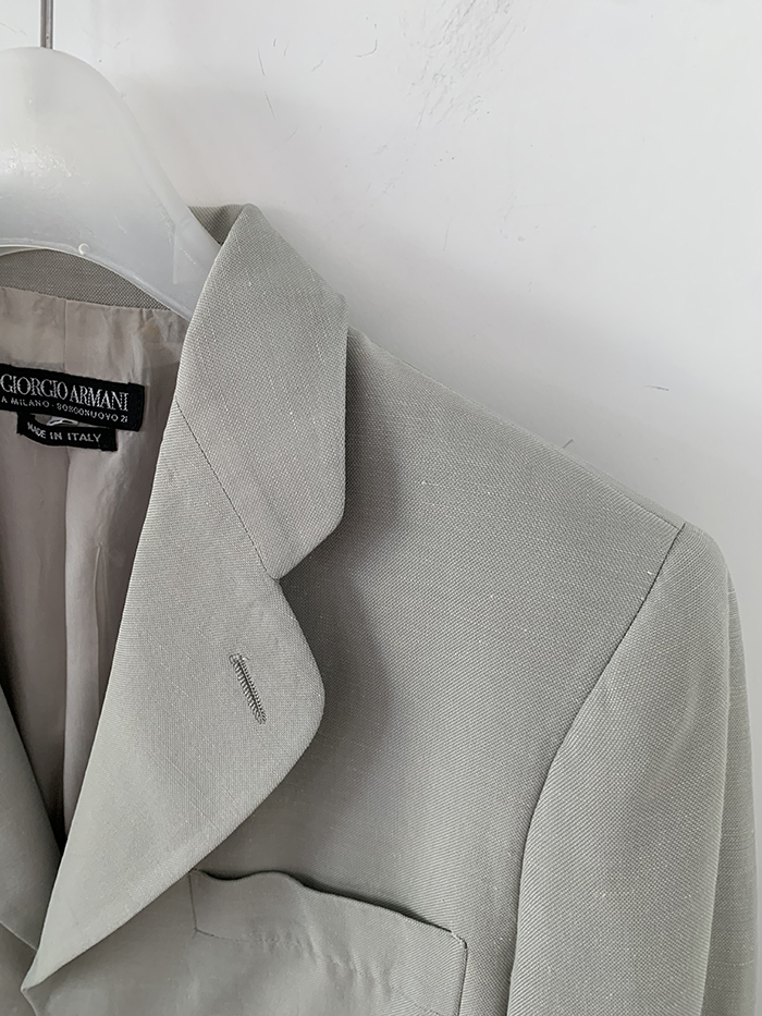 90's "Giorgio Armani" Three buttons wool x silk Jacket 복제