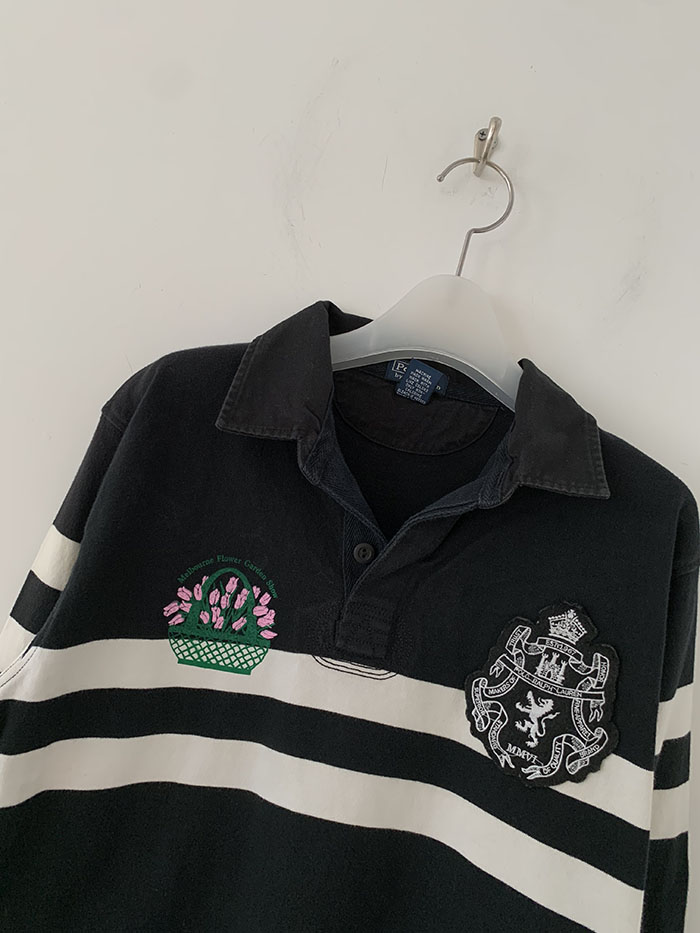 Vintage "Melbourne Flower Gaarden Show" by Polo Ralph Lauren Rugby" Pique Shirt 복제 복제