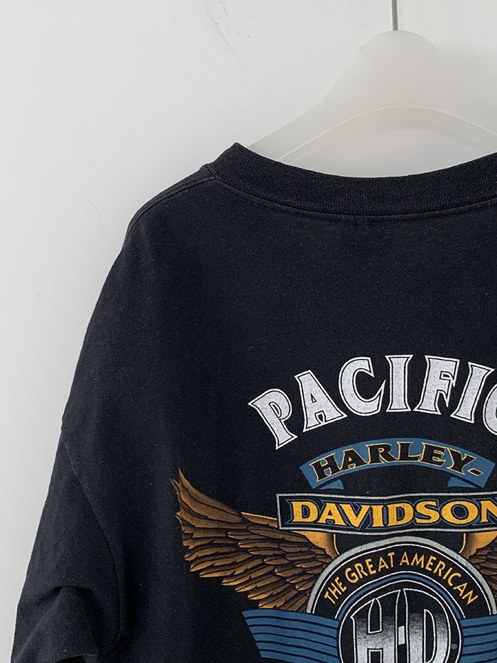 80's "1987 Harley Davidson DULUTH,MINNESOTA" USA Long sleeves T-shirt (rare piece) 복제