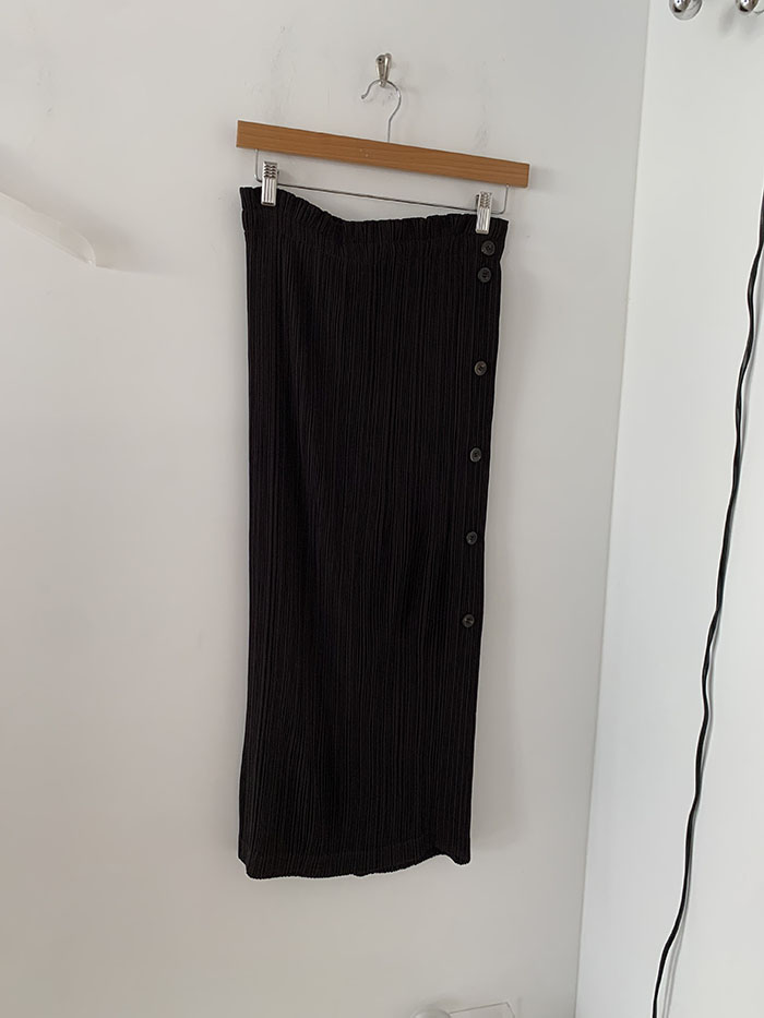 80's "HAI by ISSEY MIYAKE" Leather Skirt 복제