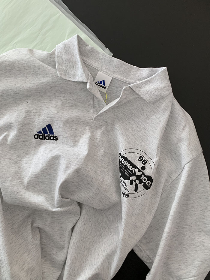 (Deadstock) 90's "ADIDAS 98" Cotton Pique Shirt