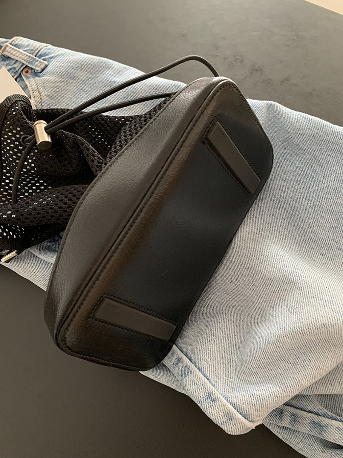 90-00's "PRADA" Net Leather Tote Bag