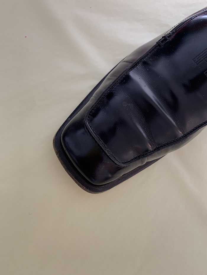 00s "Hermes" Logo Leather Loafer Shoes