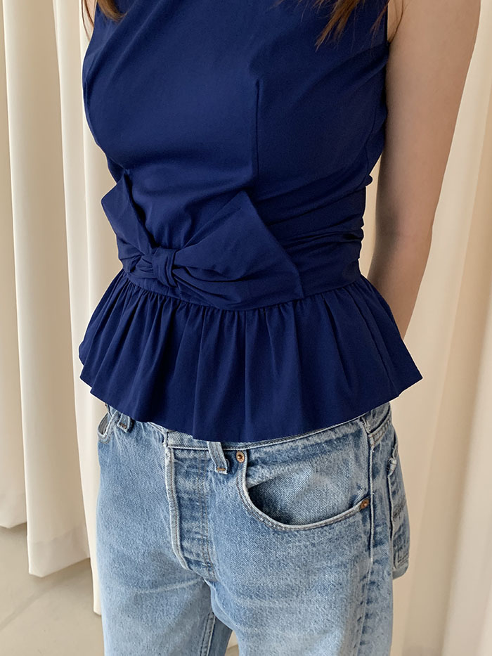 00's "PRADA" rayon x nylon crop Top 복제