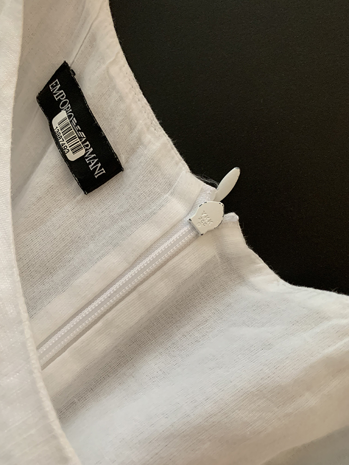 00's "Emporio Armani" linen white Dress