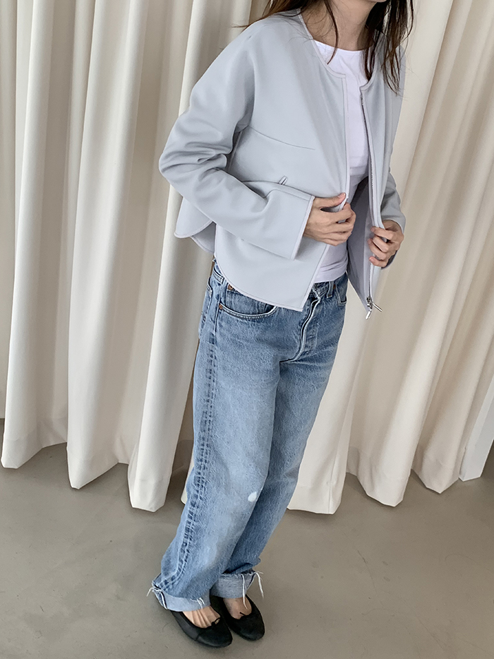 00's "Armani Collezioni" linen x silk Crop Jacket 복제