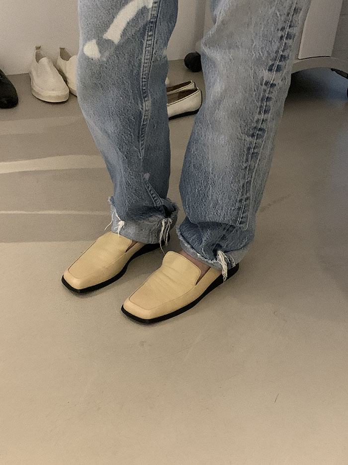 00s "Hermes" Logo Leather Shoes 복제 복제