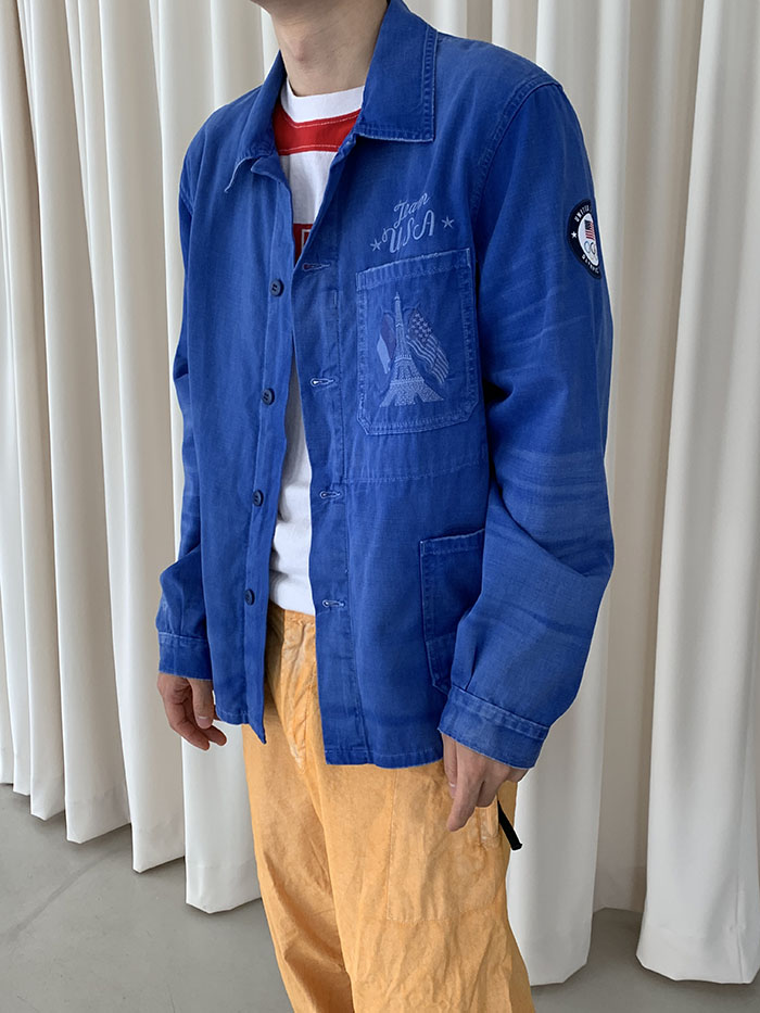00's "Polo Ralph Lauren" cotton x linen Military Coat 복제