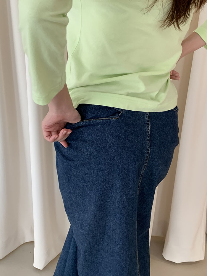 2016s "miumiu" Denim Stripe Skirt 복제