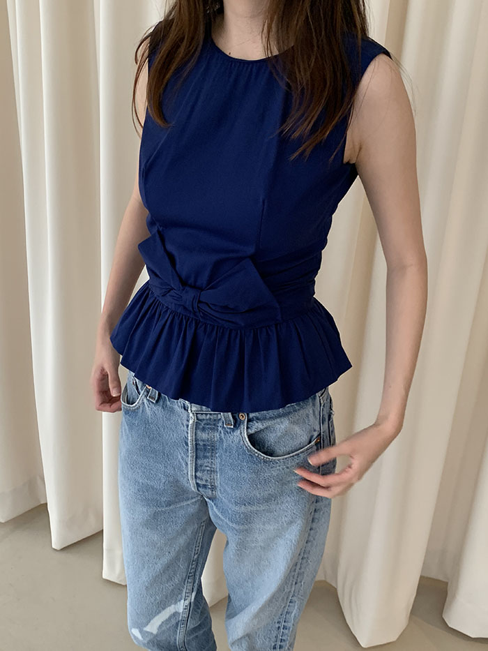 00's "PRADA" rayon x nylon crop Top 복제