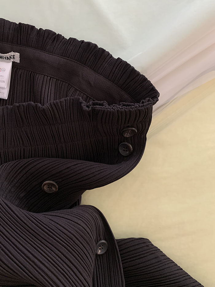 80's "HAI by ISSEY MIYAKE" Leather Skirt 복제
