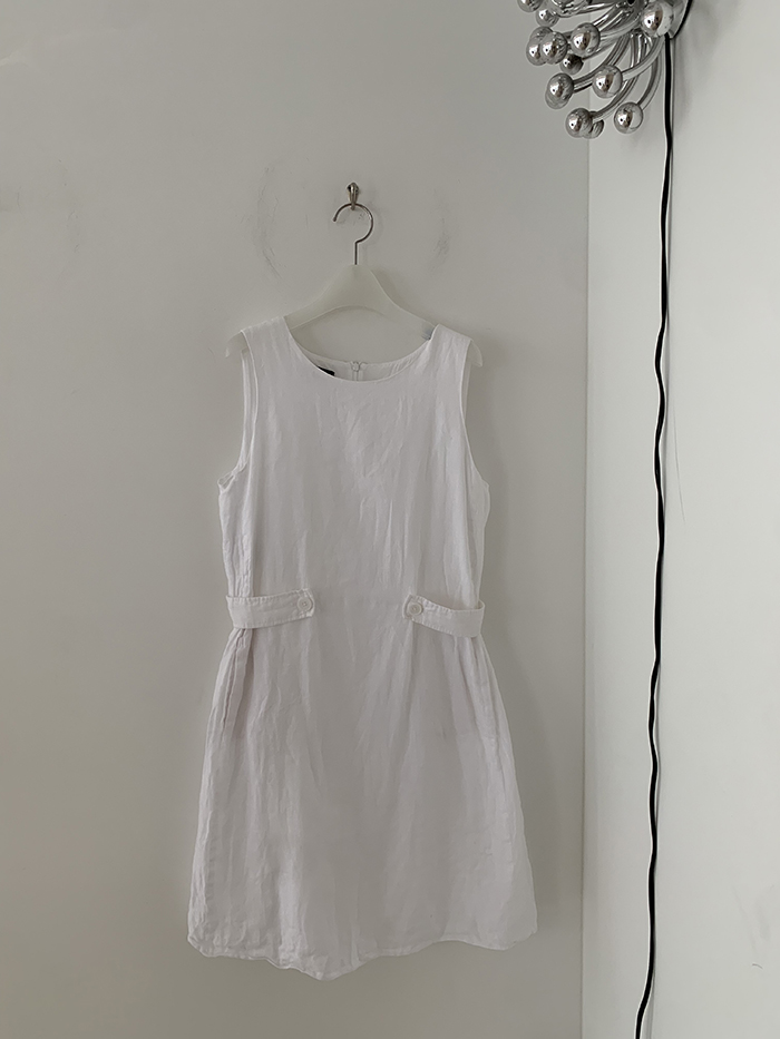 00's "Emporio Armani" linen white Dress