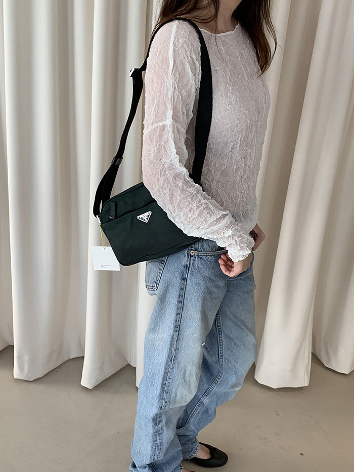 00's "PRADA" renylon Cross Bag