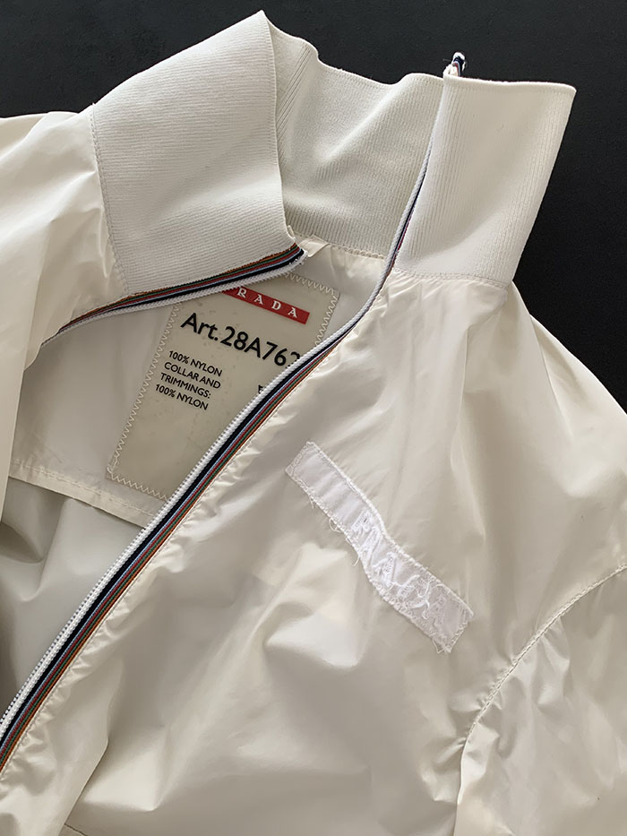 90's "PRADA" nylon zip up collar Jacket 복제