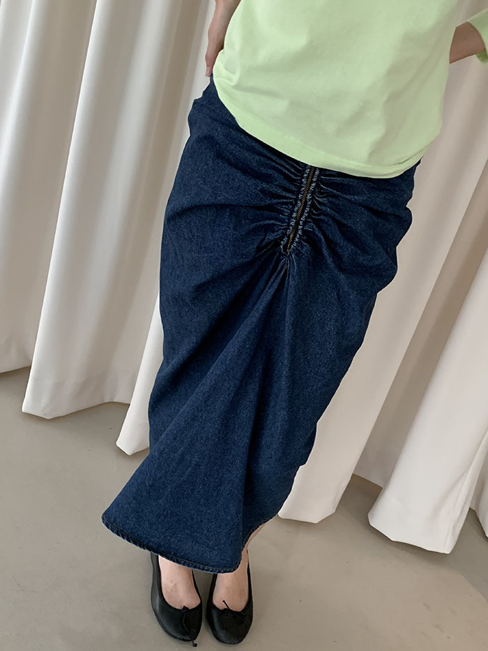 2016s "miumiu" Denim Stripe Skirt 복제