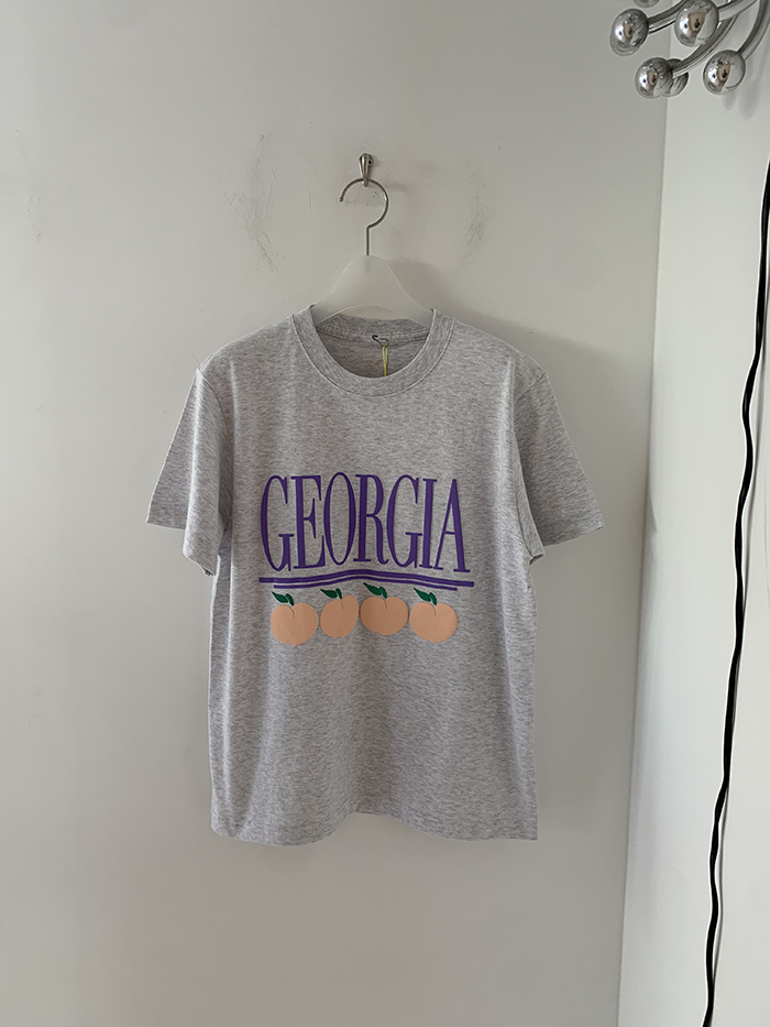 (new product) "Georgia Peaches" Puff Print (Grey)