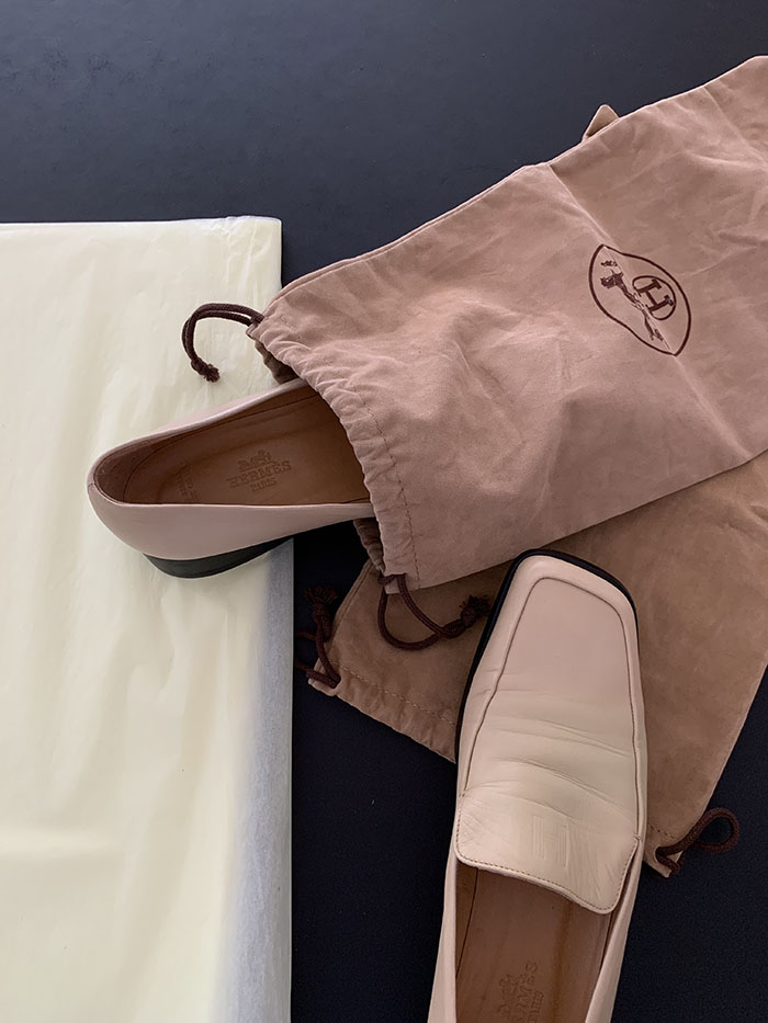 00s "Hermes" Logo Leather Shoes 복제 복제