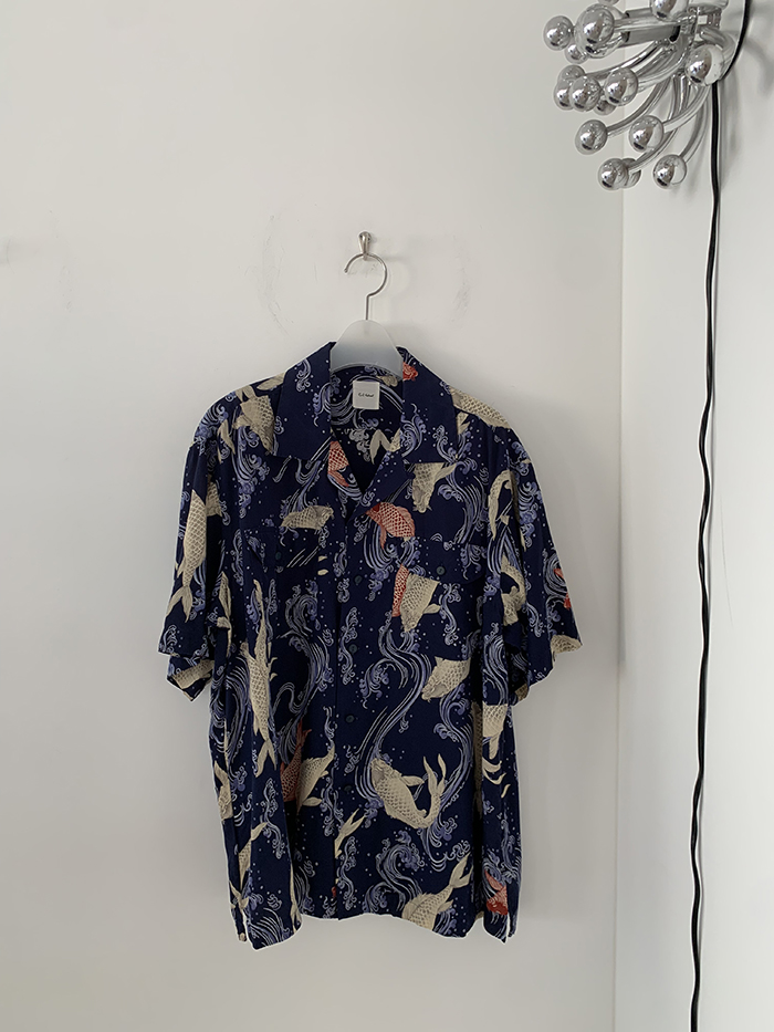 90's "KARL HELMUT" polyester summer Shirt / 착샷만