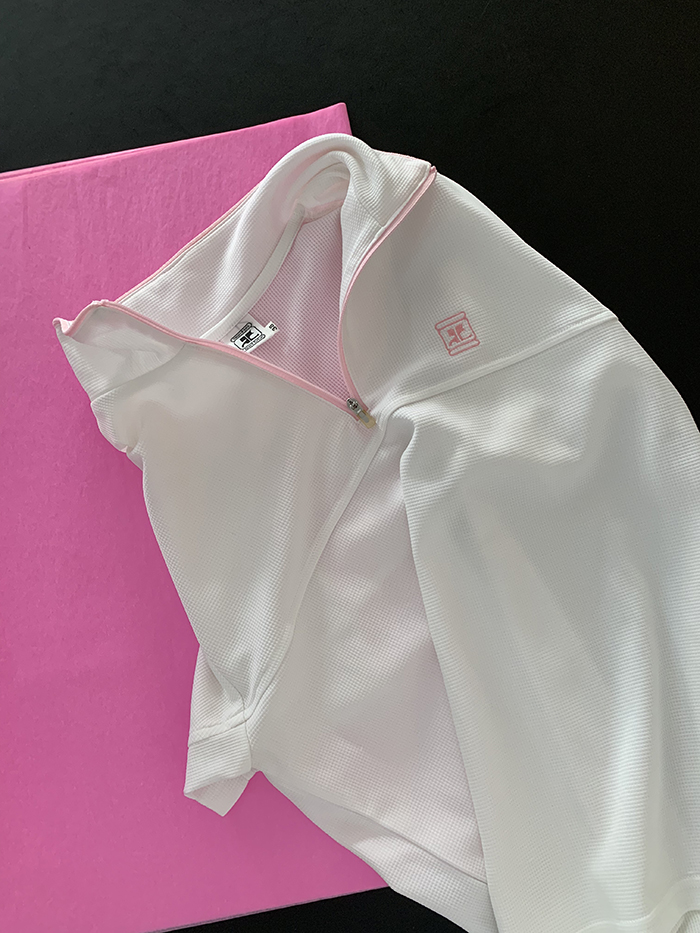 90's "Courreges" Cotton zip-up Top 복제