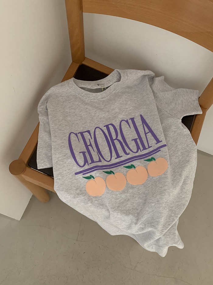 (new product) "Georgia Peaches" Puff Print (Grey)