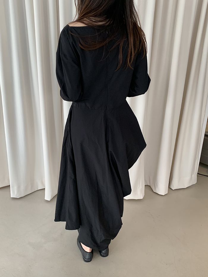 (new product) "Deveaux New York" cotton shirring Dress