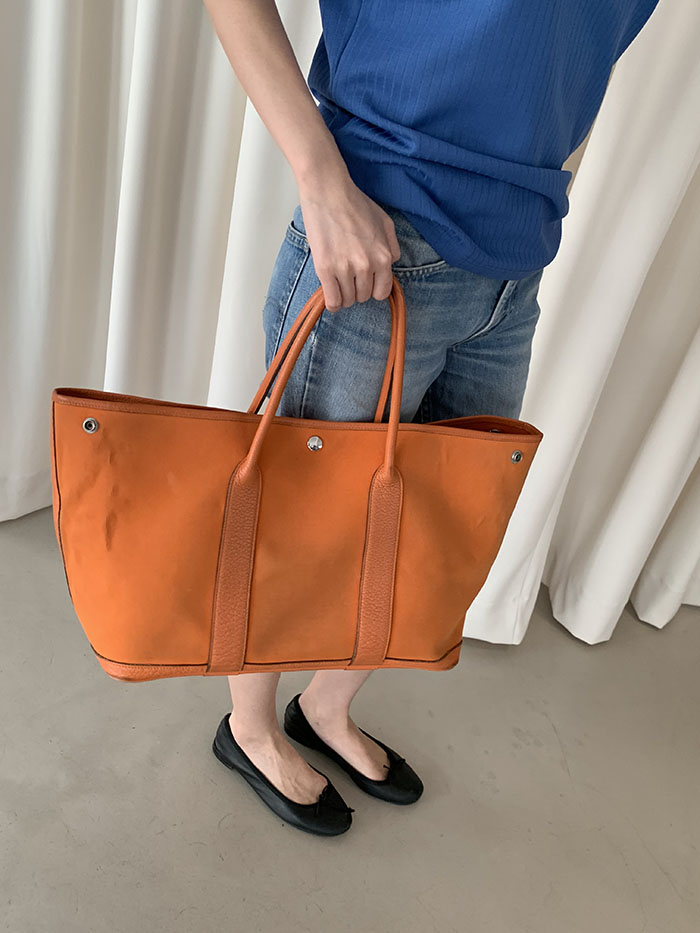 00's Vintage "Hermes" Garden Party Bag 제품 사진 찍고 올리기