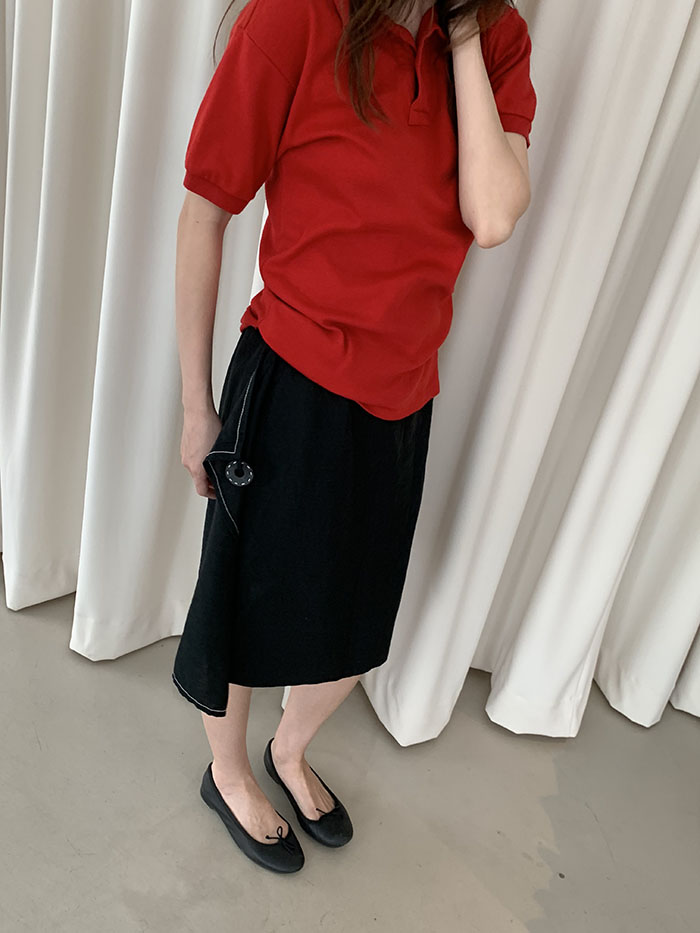 80's "Valentino" Leather Skirt 복제 복제
