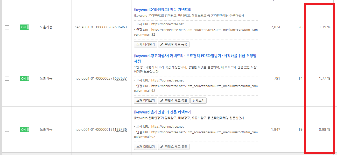 네이버 파워링크 소재 테스트