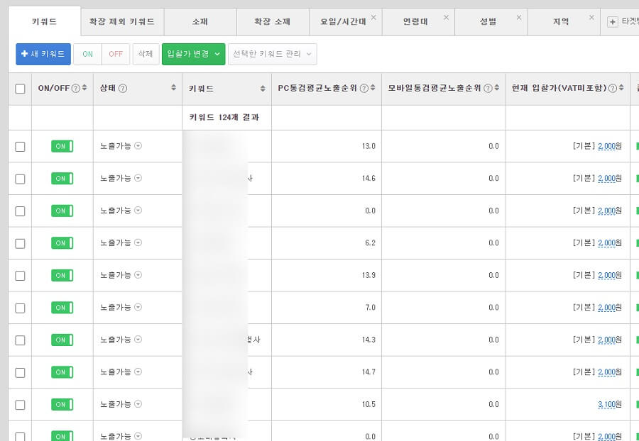연관 검색어 키워드 리스트