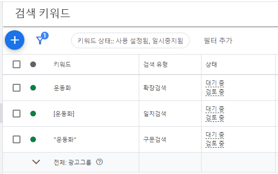 구글 검색광고 검색유형
