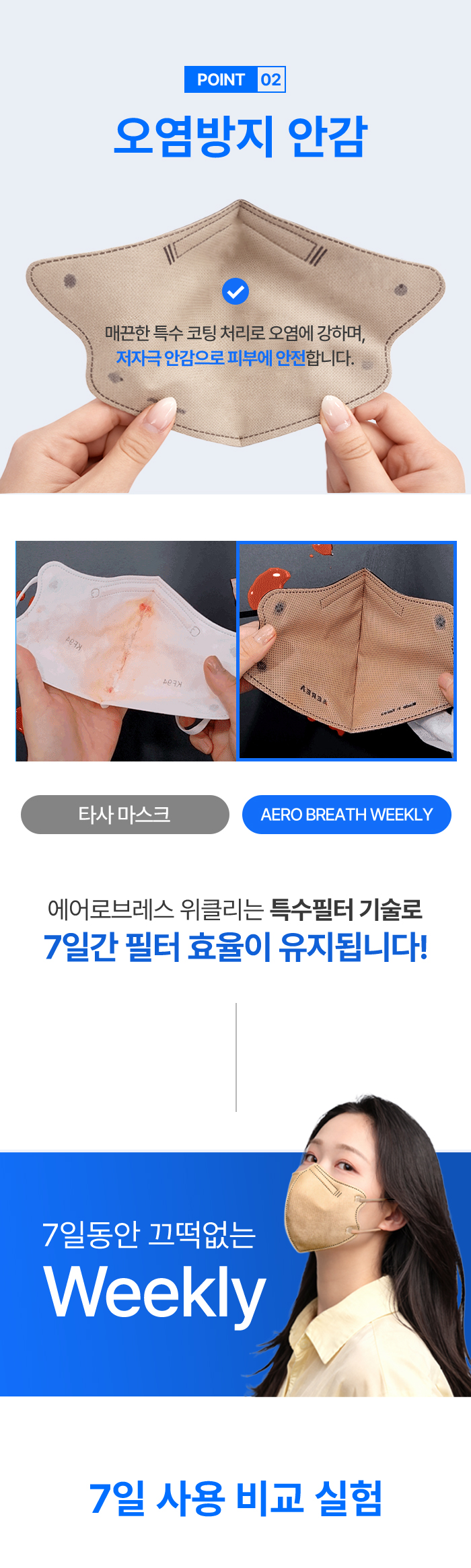 [NEW 에어로브레스 위클리] 가습패드 필요없는 자체 순환 가습 마스크 기내용 휴대용