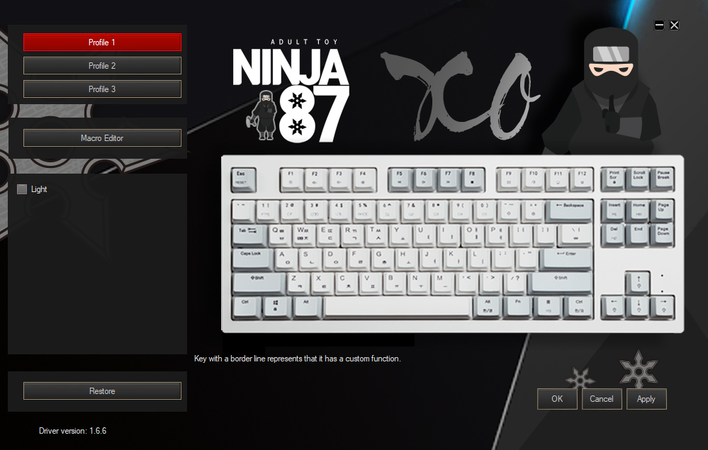 PC周辺機器 monstergear NINJA87 XOv2 Monstargear Ninja87Pro hot-swap wireless TKL DIY kit